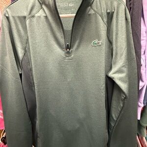 Lacoste Men's Forest Green Quarter-Zip Jacket